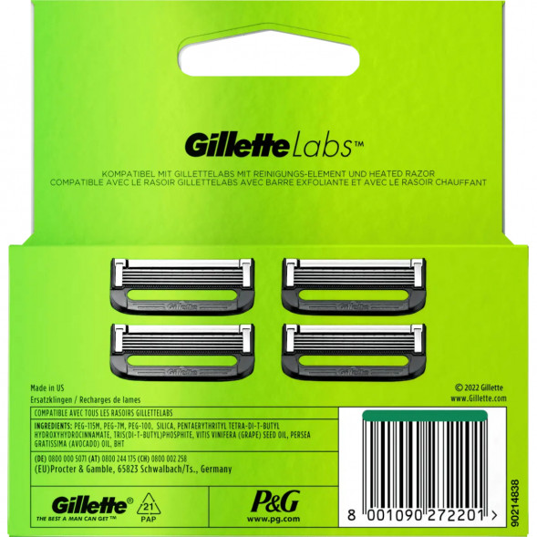 Лезвия для бритвы Gillette Labs, 4 шт. в Мурманске