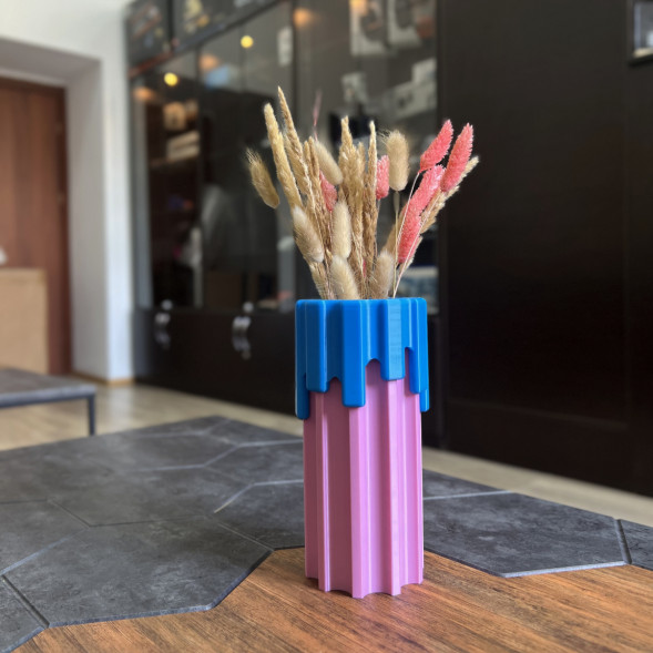 Ваза HatRom Drip, розовый - синий в Мурманске