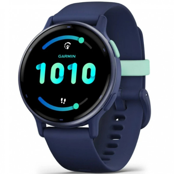 Умные часы Garmin Vivoactive 5, синие с металлически-синим безелем и силиконовым ремешком 010-02862-12 в Мурманске