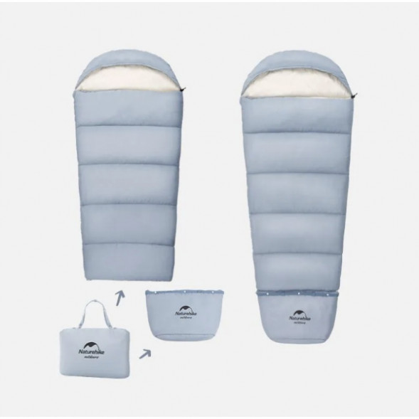 Спальный мешок Naturehike C180 (190x75см), голубой в Мурманске