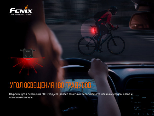 Велофара задняя Fenix BC05R V2.0, черный в Мурманске