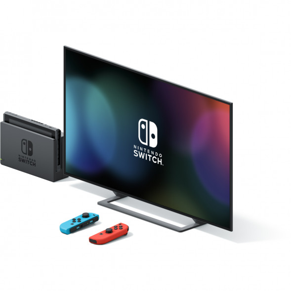 Игровая приставка Nintendo Switch OLED 64 ГБ, неоновый синий/неоновый красный в Мурманске