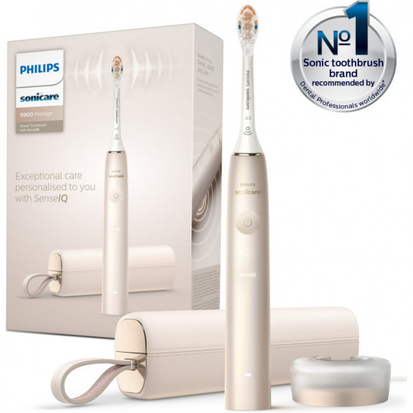 Звуковая зубная щетка Philips Sonicare 9900 Prestige HX9992, золотистое шампанское в Мурманске