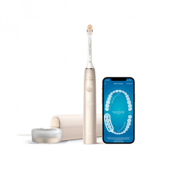 Звуковая зубная щетка Philips Sonicare 9900 Prestige HX9992, золотистое шампанское в Мурманске