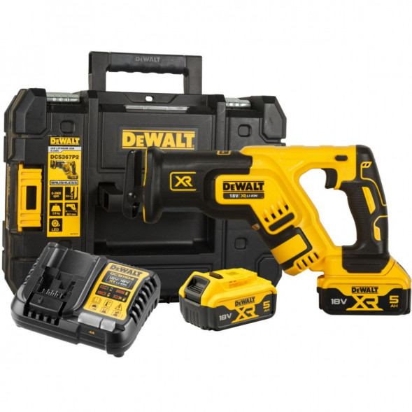 Аккумуляторная сабельная пила DEWALT DCS367P2 с 2 АКБ 5 Ач и ЗУ, в кейсе TSTAK в Мурманске