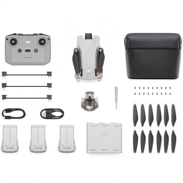 Квадрокоптер DJI Mini 3 Fly More Combo (DJI RC-N1) с пультом без дисплея, белый в Мурманске