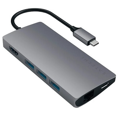 USB-концентратор Satechi Aluminum Multi-Port Adapter 4K with Ethernet V2, разъемов: 6, space gray в Мурманске