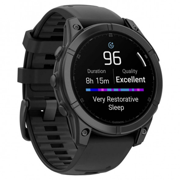 Умные часы Garmin Fenix E 47мм Amoled Slate Grey Steel с чёрным силиконовым ремешком 010-03025-01 в Мурманске