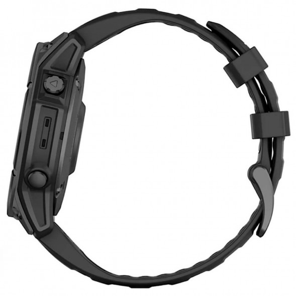 Умные часы Garmin Fenix E 47мм Amoled Slate Grey Steel с чёрным силиконовым ремешком 010-03025-01 в Мурманске