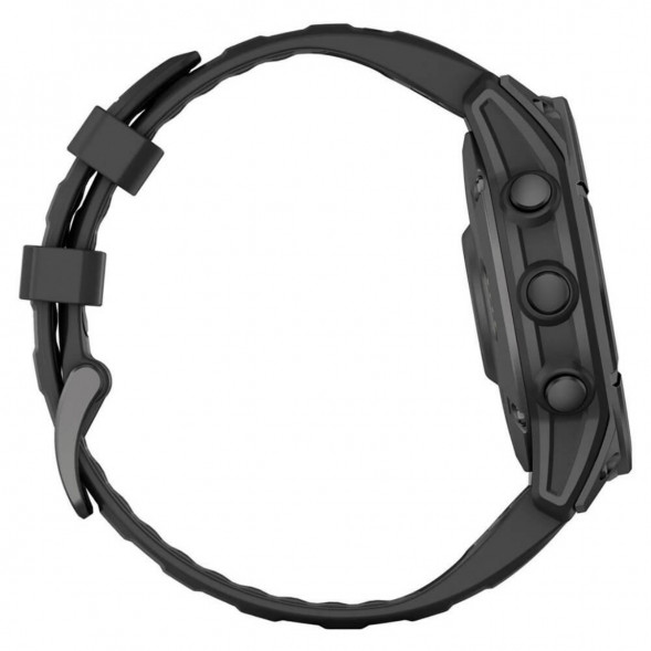 Умные часы Garmin Fenix E 47мм Amoled Slate Grey Steel с чёрным силиконовым ремешком 010-03025-01 в Мурманске