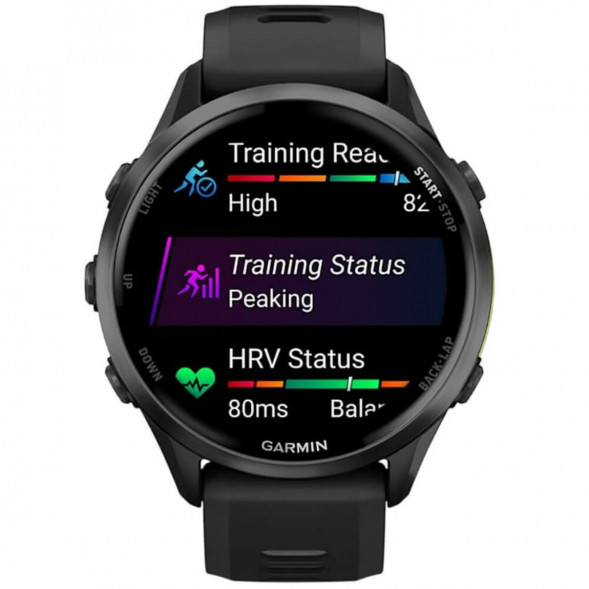 Умные часы Garmin Forerunner 970 Carbon Gray DLC Titanium ремешок Black/Translucent Whitestone 010-02969-10 в Мурманске
