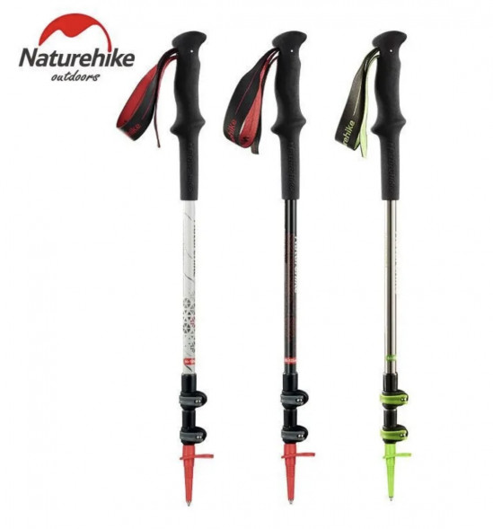 Треккинговая палка Naturehike 135 см, 1 шт., белый/красный в Мурманске