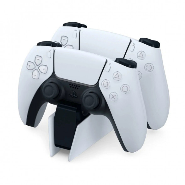 Sony Зарядная станция DualSense на два геймпада для PS5 (CFI-ZDS1) белый/черный