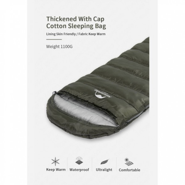 Спальный мешок Naturehike U350S (Левый), коричневый в Мурманске