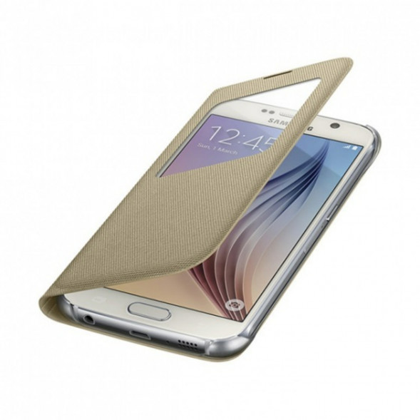 Чехол для Samsung Galaxy S6 S-View Cover (EF-CG920BFE), Gold в Мурманске