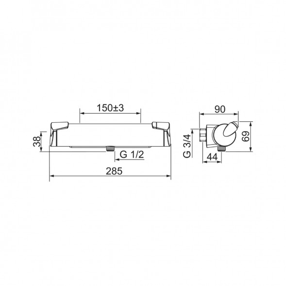 Термостатический смеситель для душа Oras Optima (7160), хром в Мурманске