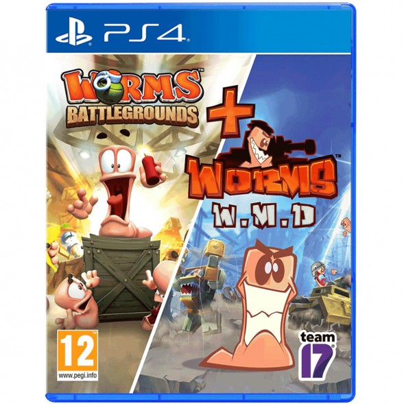 Игра Worms Battlegrounds + Worms W.M.D. Double Pack [PS4, английская версия + русские субтитры] в Мурманске