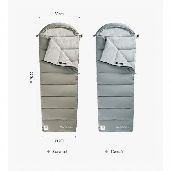 Спальный мешок Naturehike M300 (Левый), серый в Мурманске