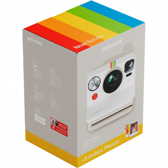 Фотоаппарат моментальной печати Polaroid Now Generation 3 + 8 цветных картриджей, белый в Мурманске