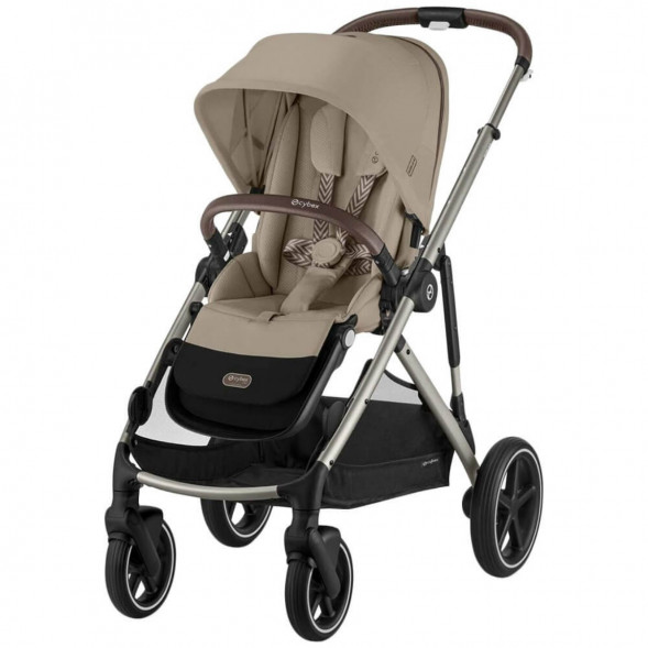 Детская коляска Cybex Gazelle S TPE Almond Beige с корзиной и дождевиком в Мурманске