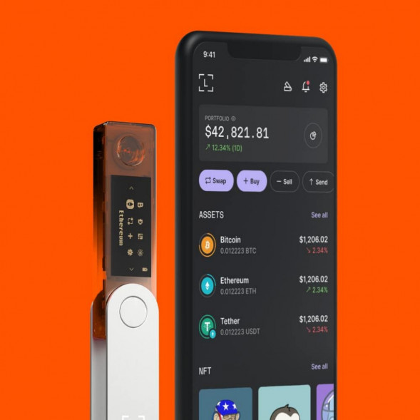 Аппаратный криптокошелек Ledger Nano X, BTC Orange  в Мурманске