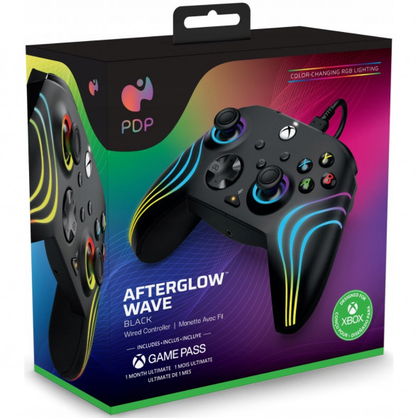 Геймпад проводной PDP для Xbox Afterglow Wave, Black в Мурманске