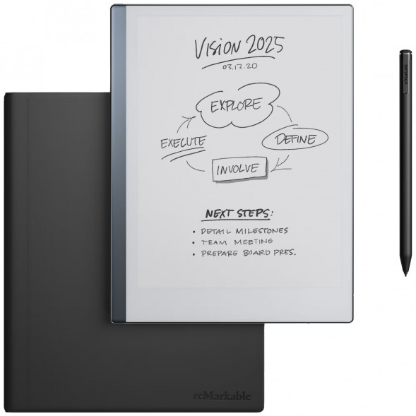 Графический планшет reMarkable 2 со стилусом Marker Plus и чехлом Book Folio черный (RM115) в Мурманске