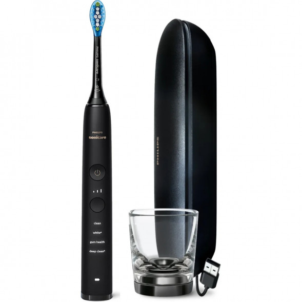 Электрическая зубная щетка Philips Sonicare Diamond Clean 9000 с USB-футляром и зарядным стеклом HX9911/09 в Мурманске