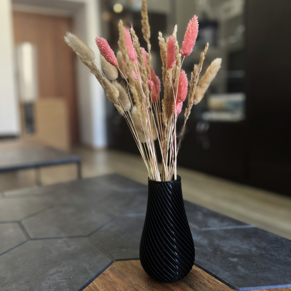 Ваза для сухоцветов HatRom Spiral, чёрный в Мурманске