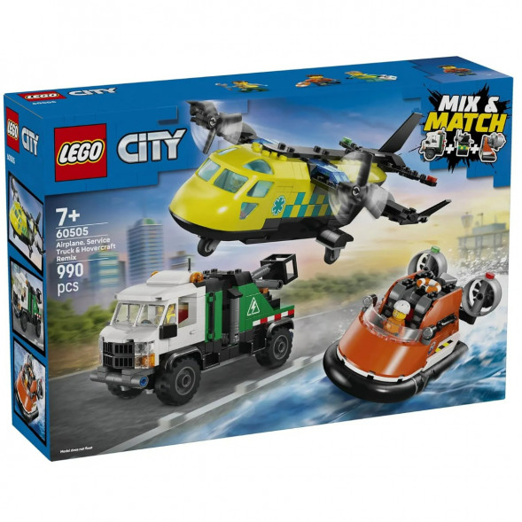 Конструктор LEGO City 60505 Самолет, сервисный грузовик и судно на воздушной подушке в Мурманске