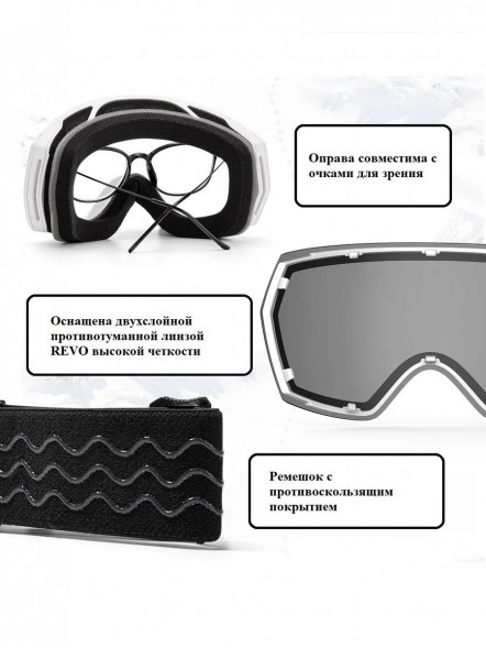 Горнолыжные очки для сноуборда Copozz (голубой, белый) в Мурманске