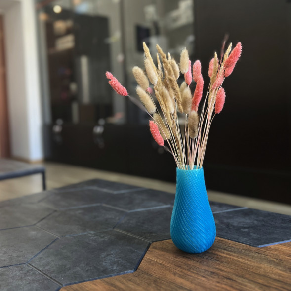 Ваза для сухоцветов HatRom Spiral, голубой в Мурманске