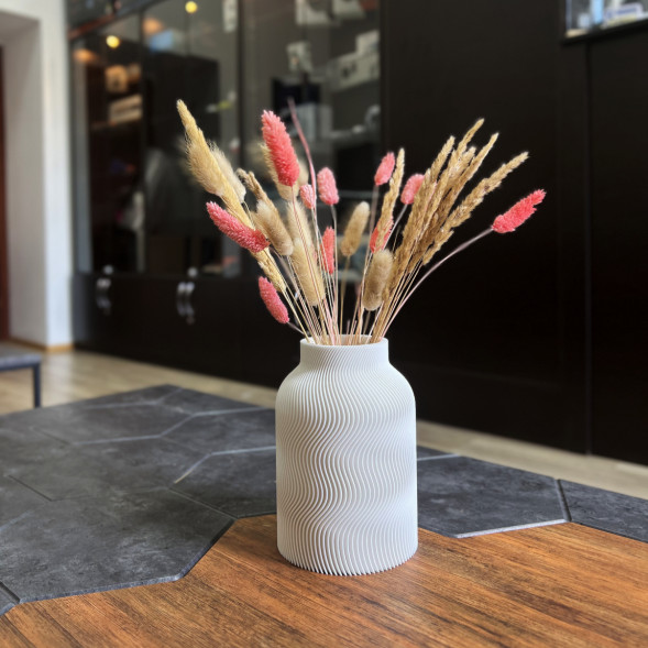 Ваза для сухоцветов HatRom Wave, белый в Мурманске