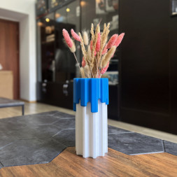 Ваза HatRom Drip, белый-синий